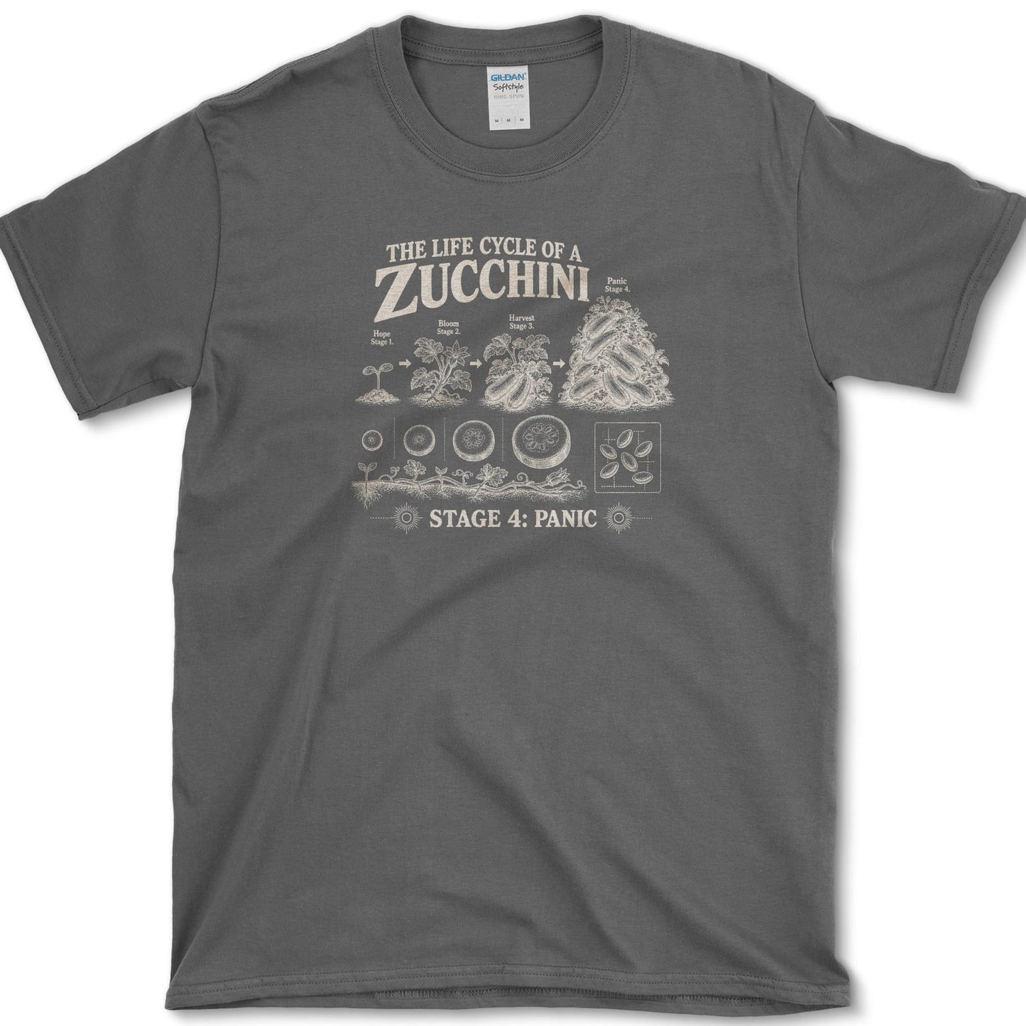 Zucchini Life Cycle T-Shirt Dark Heather / S Essential Tees