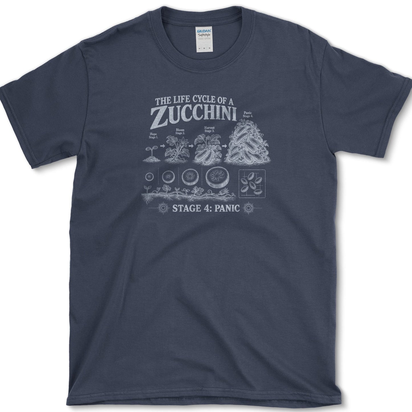 Zucchini Life Cycle T-Shirt Navy / S Essential Tees