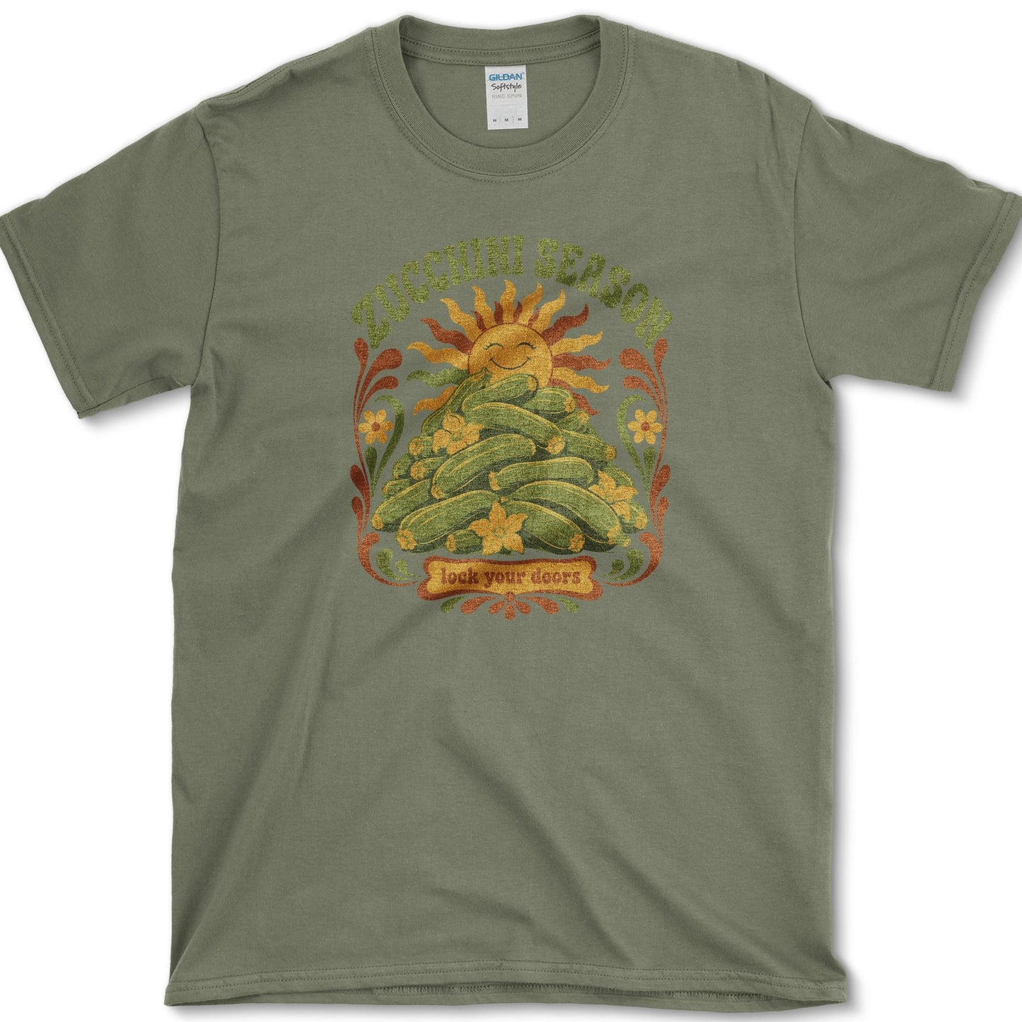 Zucchini Season T-Shirt S / Military Green Essential Tees